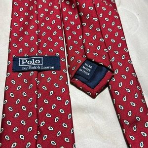 Red neat foulard Polo Ralph Lauren tie skinny